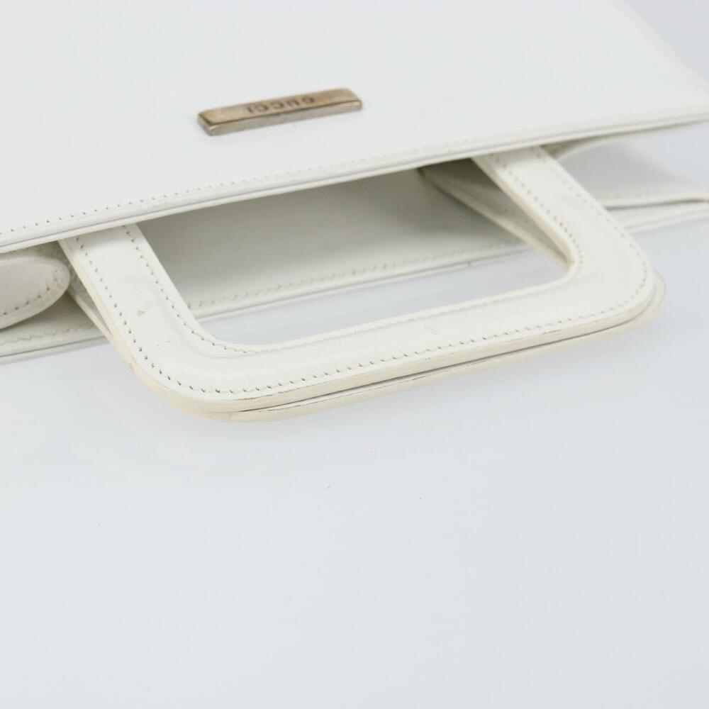 GUCCI Hand Bag Leather White Gold 001 2122 1773 Auth 146899 - Picture 7 of 16